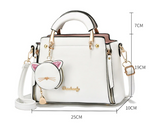 Trendy Fashion Handtas met Kattentasje voor Dames - Schoudertas Messenger Portemonnee