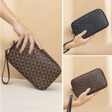 Vintage Clutch Bag For Men - Leather Classical Floral Wrist Purse Wallet Handbag