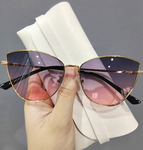 Cat Eye Sunglasses for Women - Vintage Design Metal Frame Glasses