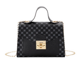 Luxury Shoulder Bag with Gold Chain - Crossbody Small Square Clutch Handbag