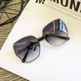 Rimless Square Sunglasses for Women - Vintage Glasses Shades Eyewear