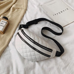 Plaid Waist Bag for Women - PU Leather Crossbody Shoulder Fanny Pack Hip Purse