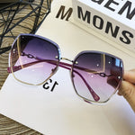 Rimless Square Sunglasses for Women - Vintage Glasses Shades Eyewear