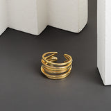 Multilayer Winding Ring for Women - Silver Gold Geometric Handmade Jewelry
