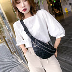 Plaid Waist Bag for Women - PU Leather Crossbody Shoulder Fanny Pack Hip Purse