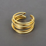 Multilayer Winding Ring for Women - Silver Gold Geometric Handmade Jewelry