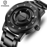FOXBOX Watch for Men - Floating Magnetic Pointer Free Ball Bearing Wristwatch