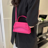 Solid Color Sling Shoulder Bag For Women Girls - PU Leather Messenger Handbag