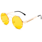 Classic Gothic Steampunk Sunglasses Unisex - Retro Round Metal Frame Glasses UV400