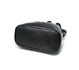 Leather Shoulder Bag - Casual Multifunctional College School Backpack Large Capacity Black