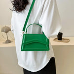 Solid Color Sling Shoulder Bag For Women Girls - PU Leather Messenger Handbag