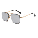 Gradient Sunglasses for Men - Metal Large Frame Luxury Sun Glasses UV400