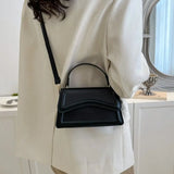 Solid Color Sling Shoulder Bag For Women Girls - PU Leather Messenger Handbag