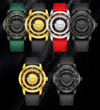 FOXBOX Watch for Men - Floating Magnetic Pointer Free Ball Bearing Wristwatch