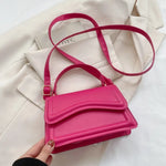 Solid Color Sling Shoulder Bag For Women Girls - PU Leather Messenger Handbag