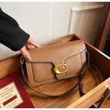 Pure Color Simple Square Purse - Multi-Layer Commuting Minimalist Shoulder Bag