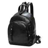 Casual Waterproof Leather Backpack - Large Capacity