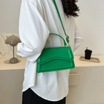 Solid Color Sling Shoulder Bag For Women Girls - PU Leather Messenger Handbag