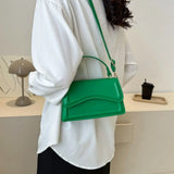 Solid Color Sling Shoulder Bag For Women Girls - PU Leather Messenger Handbag