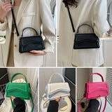 Solid Color Sling Shoulder Bag For Women Girls - PU Leather Messenger Handbag