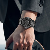 FOXBOX Watch for Men - Floating Magnetic Pointer Free Ball Bearing Wristwatch