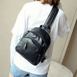Casual Waterproof Leather Backpack - Large Capacity
