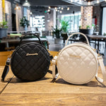 Women's Bag Summer New Sweet Girl Series Small Round Bag Lingge Embroidered Thread Small Bag Single Shoulder Bag Crossbody Bag