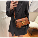 Pure Color Simple Square Purse - Multi-Layer Commuting Minimalist Shoulder Bag