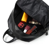 Casual Waterproof Leather Backpack - Large Capacity