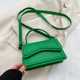 Solid Color Sling Shoulder Bag For Women Girls - PU Leather Messenger Handbag