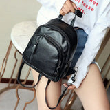 Casual Waterproof Leather Backpack - Large Capacity