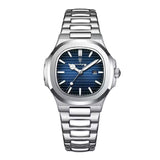 Luxuriöse quadratische Quarzuhr - Edelstahl, leuchtend, 3 ATM wasserdicht, Herren Damen Unisex