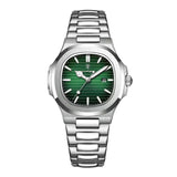 Luxuriöse quadratische Quarzuhr - Edelstahl, leuchtend, 3 ATM wasserdicht, Herren Damen Unisex