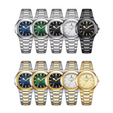 Luxuriöse quadratische Quarzuhr - Edelstahl, leuchtend, 3 ATM wasserdicht, Herren Damen Unisex