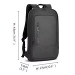Slim Business Backpack for Men - Built in Charging Ports - 14" Laptop Tablet Bag