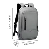 Slim Business Backpack for Men - Built in Charging Ports - 14" Laptop Tablet Bag