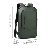 Slim Business Backpack for Men - Built in Charging Ports - 14" Laptop Tablet Bag