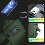 Slim Business Backpack for Men - Built in Charging Ports - 14" Laptop Tablet Bag