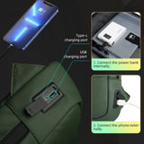 Slim Business Backpack for Men - Built in Charging Ports - 14" Laptop Tablet Bag