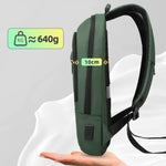 Slim Business Backpack for Men - Built in Charging Ports - 14" Laptop Tablet Bag