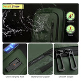 Slim Business Backpack for Men - Built in Charging Ports - 14" Laptop Tablet Bag
