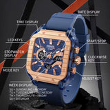 8133 Men's Watch - Multifunctional Wristwatch Shock Resistant 5 Bar Waterproof - Black Gold