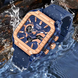 8133 Men's Watch - Multifunctional Wristwatch Shock Resistant 5 Bar Waterproof - Black Gold