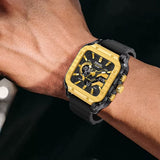 8133 Men's Watch - Multifunctional Wristwatch Shock Resistant 5 Bar Waterproof - Black Gold