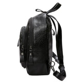 Casual Waterproof Leather Backpack - Large Capacity
