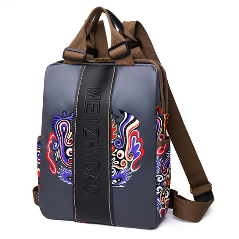 Grand sac de voyage / étudiant pour femme - Sac à dos à bandoulière en toile pour école de mode