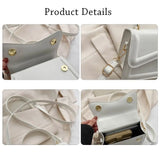 Solid Color Sling Shoulder Bag For Women Girls - PU Leather Messenger Handbag