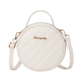 Women's Bag Summer New Sweet Girl Series Small Round Bag Lingge Embroidered Thread Small Bag Single Shoulder Bag Crossbody Bag