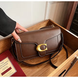 Pure Color Simple Square Purse - Multi-Layer Commuting Minimalist Shoulder Bag