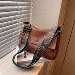 Solid Leather Crossbody Bag for Women - Shoulder Tote Handbag Purse